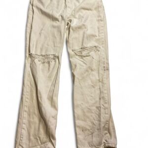 Free‎ people distressed cream jeans